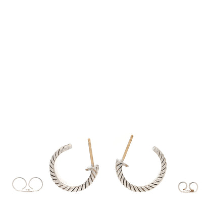 David Yurman Sterling Silver 14K Yellow Gold 16mm Cable Classics Hoop Earrings 5 of 8
