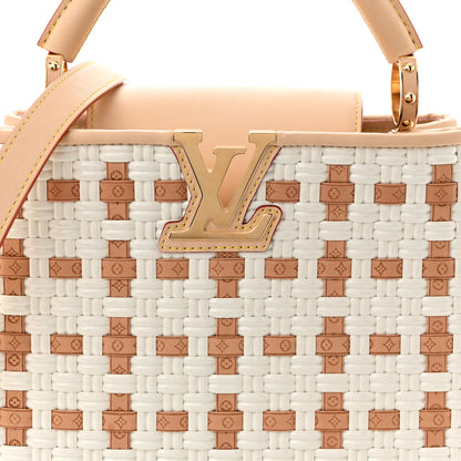 Louis Vuitton Woven Calfskin Heavenly Capucines BB White Natural 7 of 9