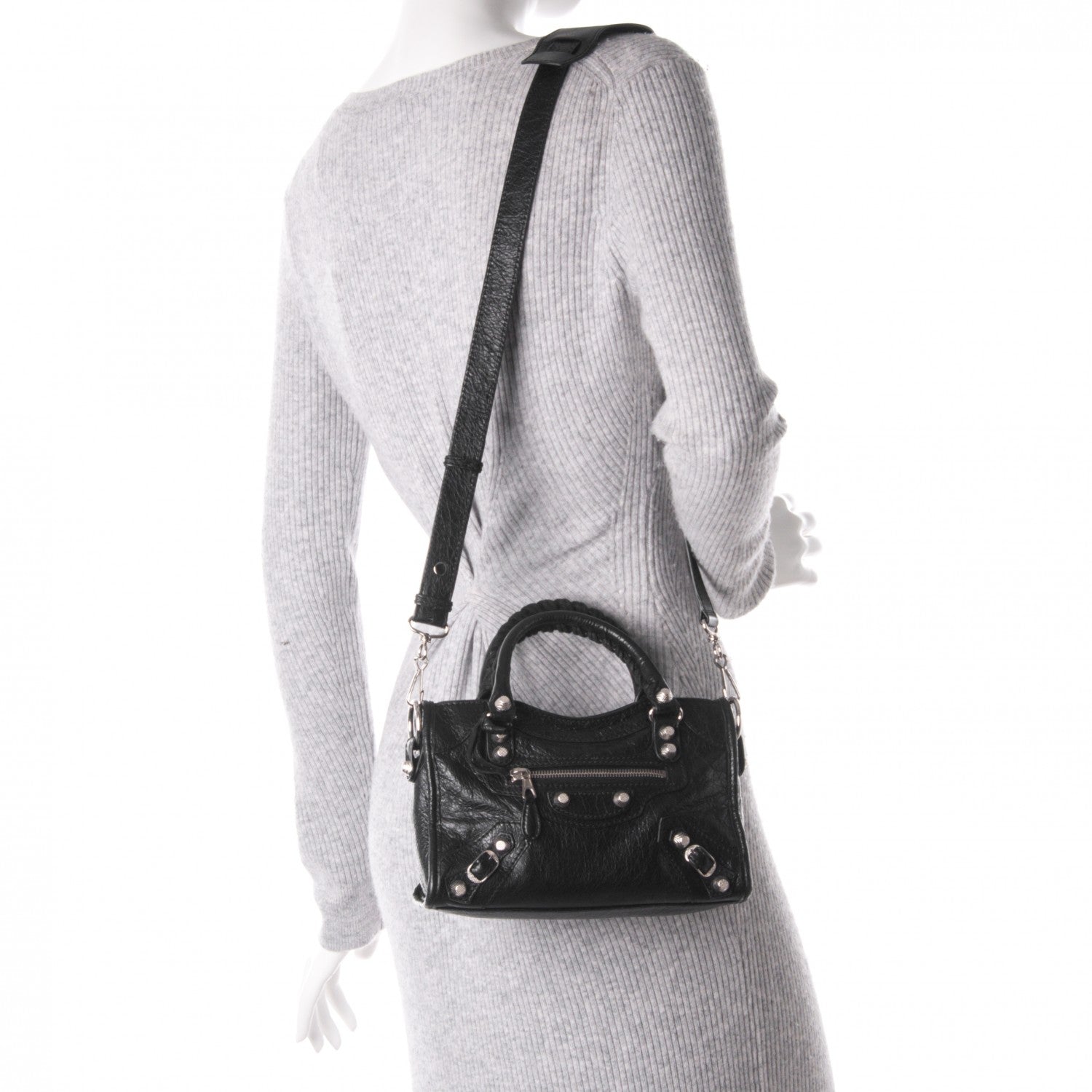 Balenciaga Agneau Giant 12 Silver Hardware Mini City Black 2 of 7