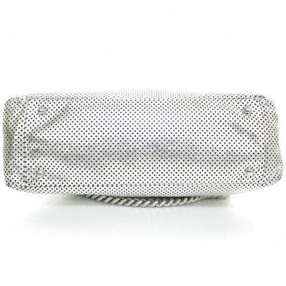 Chanel Metallic Glazed Calfskin Perforated Rodeo Drive Hobo Silver 5 of 12