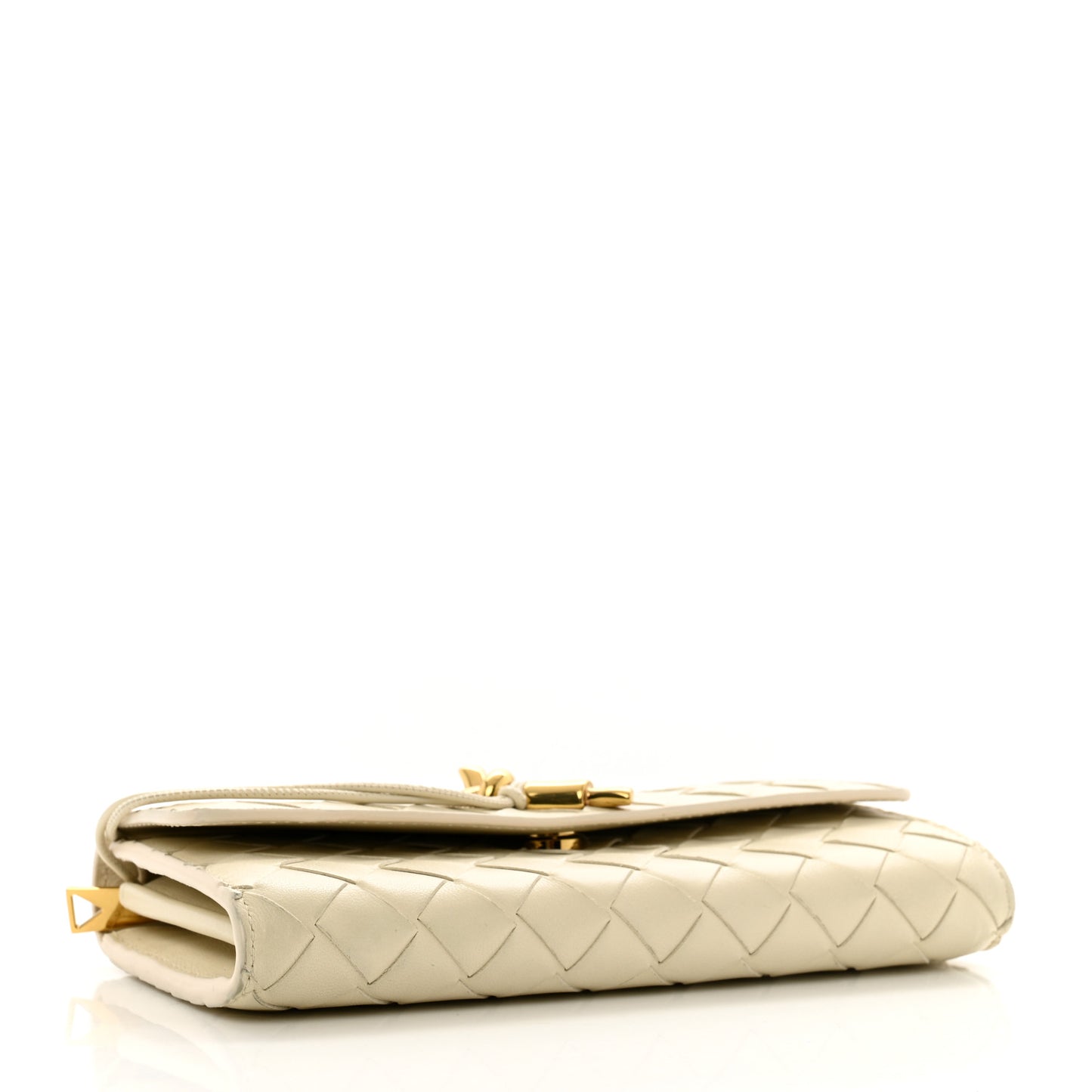 Nappa Intrecciato Andiamo Large Flap Wallet White