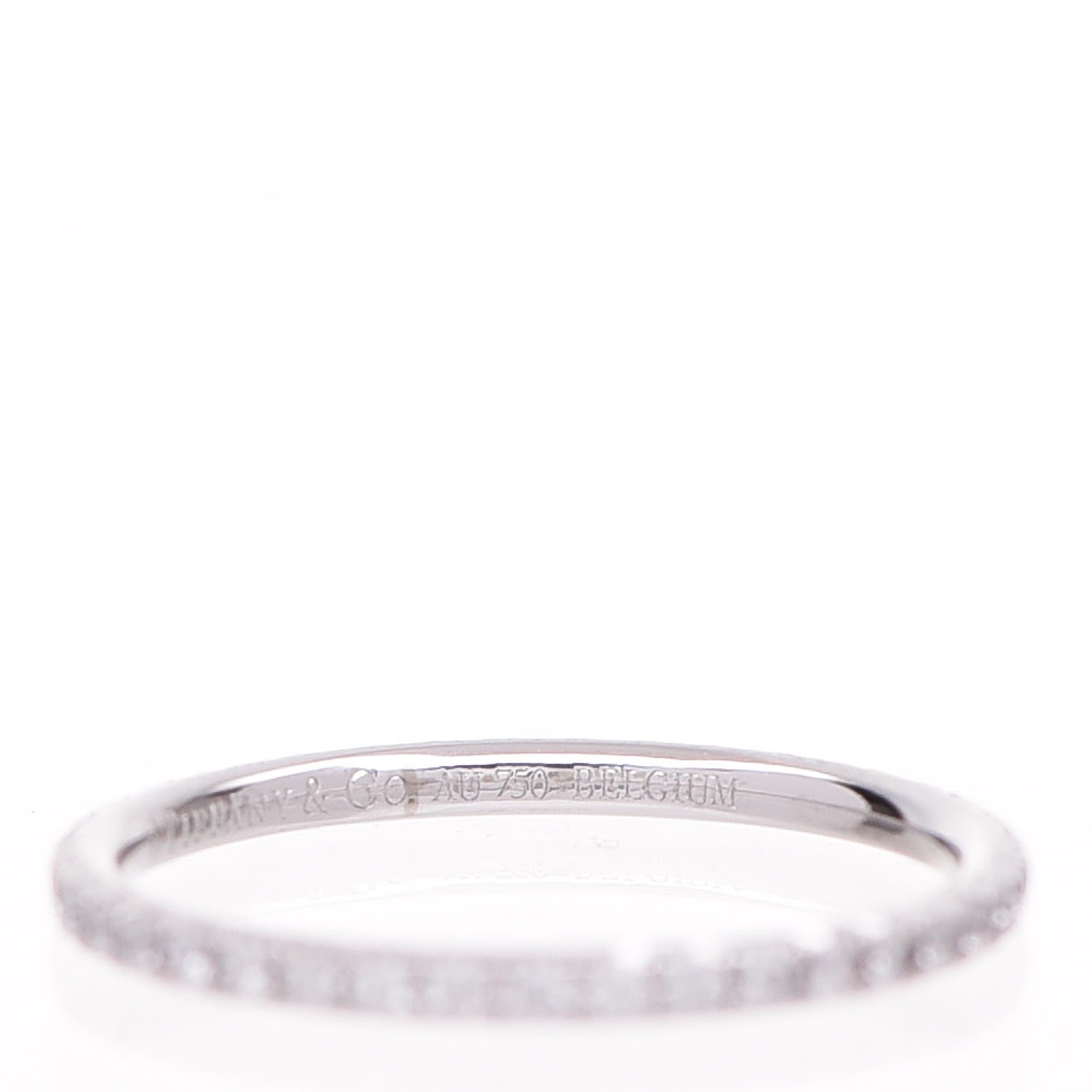 Tiffany 18K White Gold Diamond Metro Ring 48 4.5 4 of 5