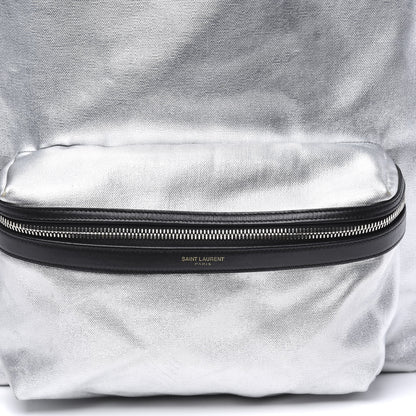 Saint Laurent Nylon Metallic Hunting Backpack Silver 13 of 13