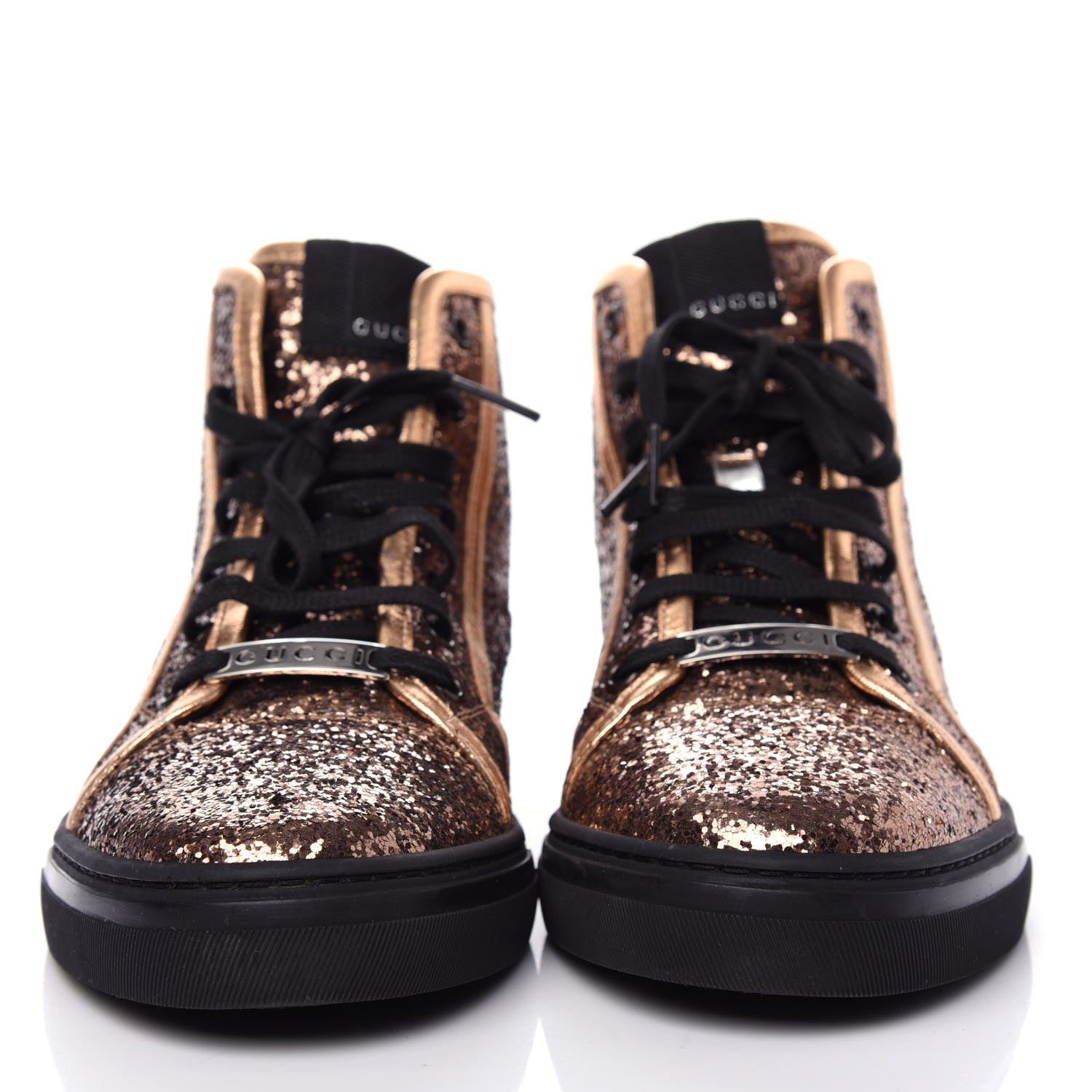 Gucci Nappa Glitter Galactica High Top Sneakers 38 Copper 2 of 11