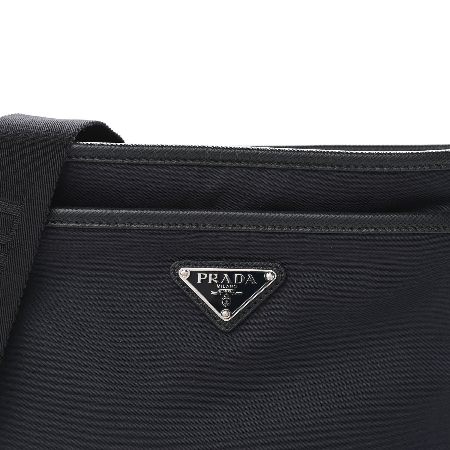 Prada Tessuto Nylon Saffiano Messenger Bag Baltico 11 of 16