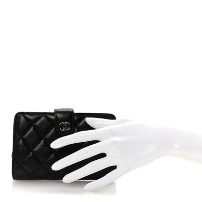 Chanel Lambskin Quilted Zipped Pocket Wallet Black 2 of 8