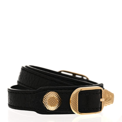 Balenciaga Agneau Giant 12 Gold Hardware Triple Tour Bracelet Black 3 of 8