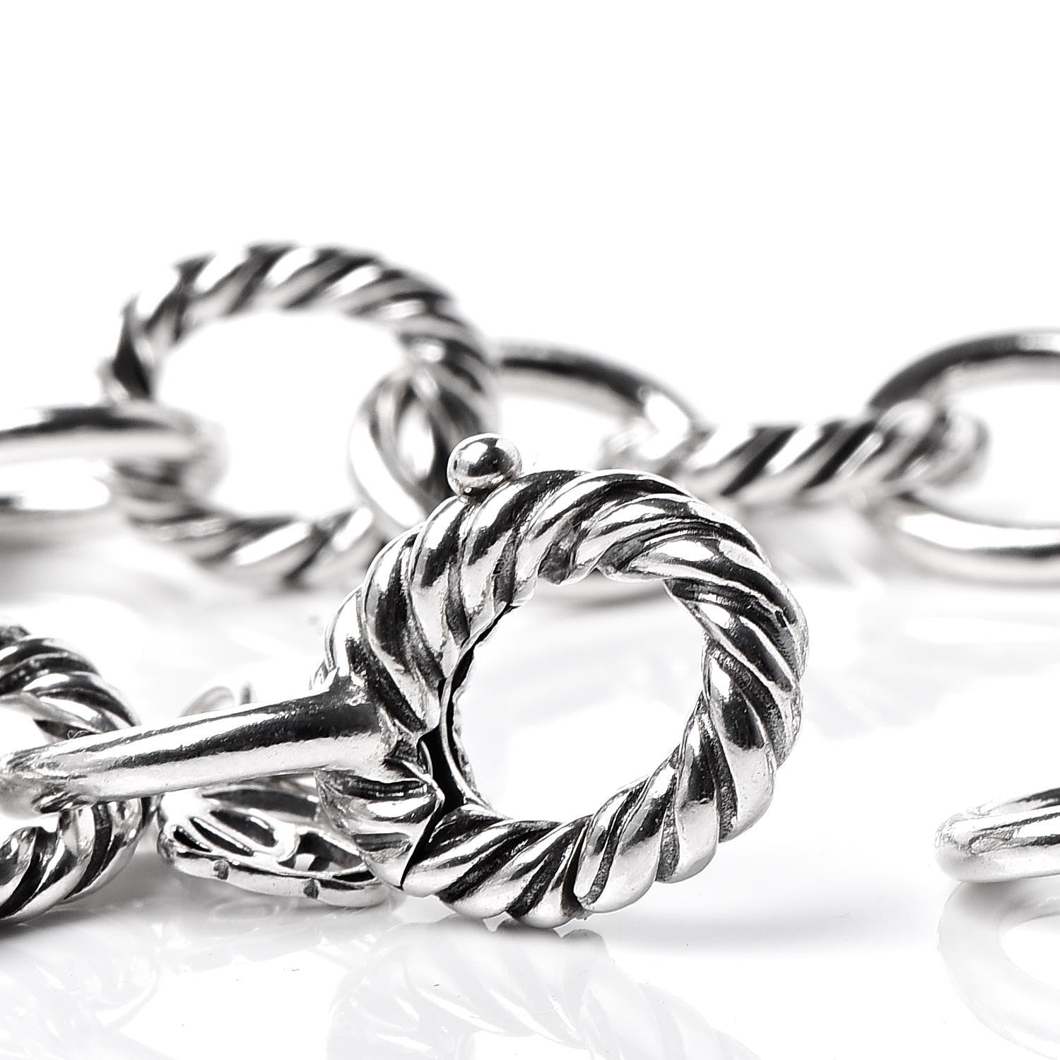David Yurman Sterling Silver 10mm Medium Oval Link Bracelet 5 of 5
