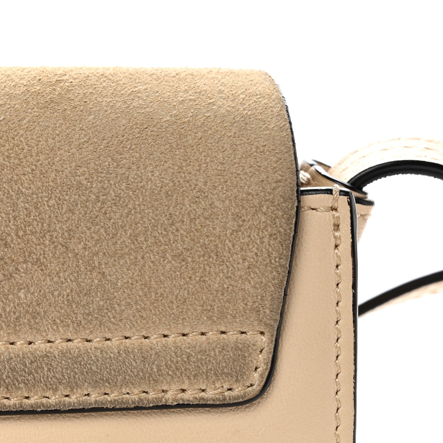 Chloe Suede Calfskin Small Faye Shoulder Bag Pearl Beige 12 of 12