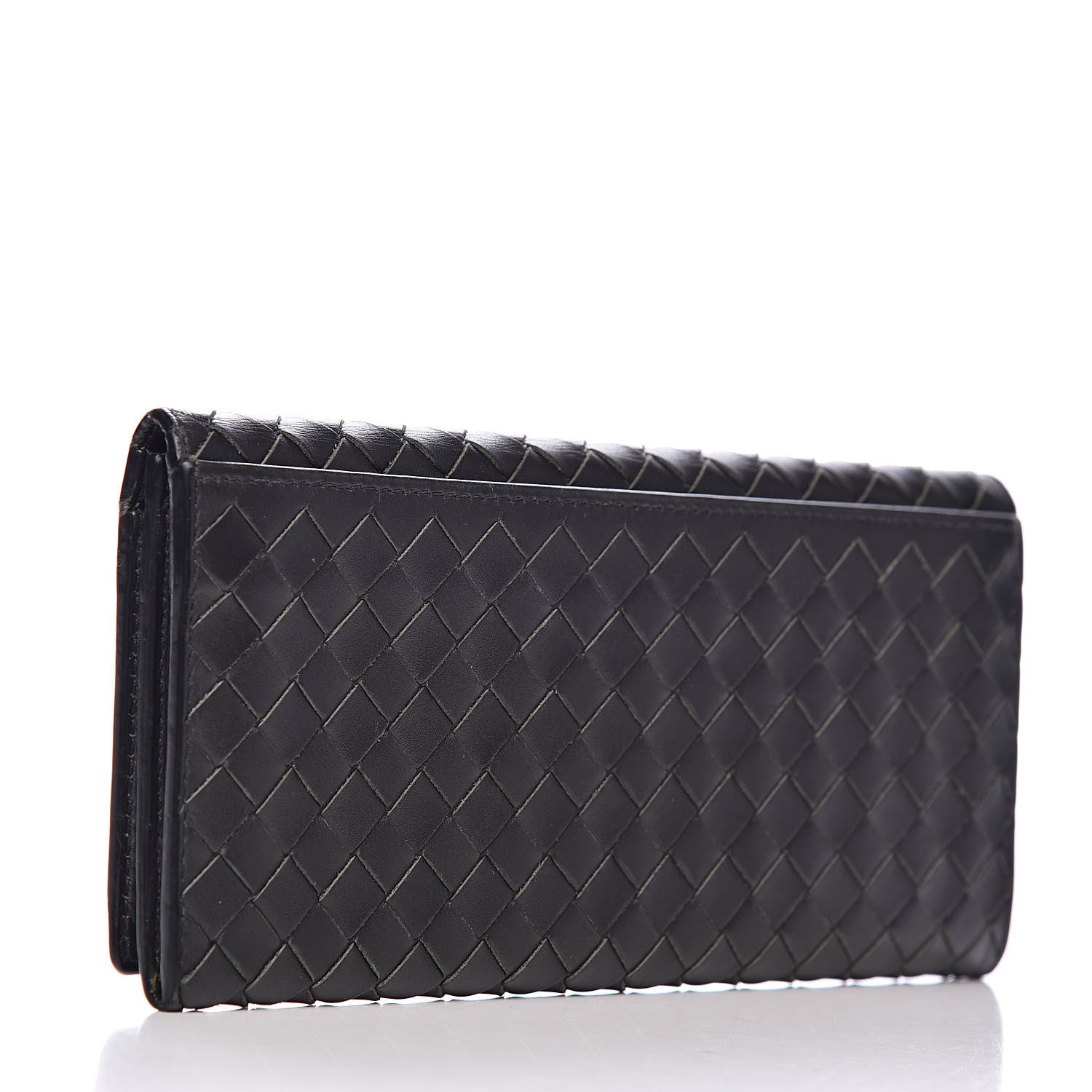 Bottega Veneta Nappa Intrecciato Long Bi-Fold Wallet Dark Grey 3 of 6