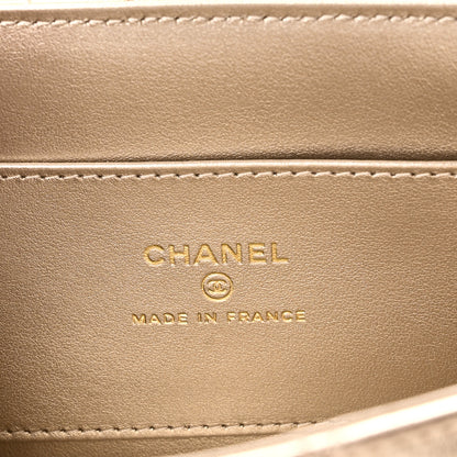 Chanel Metallic Lambskin Quilted Flap Phone Holder With Chain Gold 6 of 11