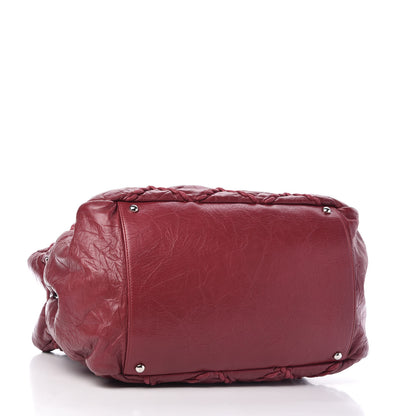 Chanel Calfskin Ultra Stitch Tote Dark Red 4 of 10
