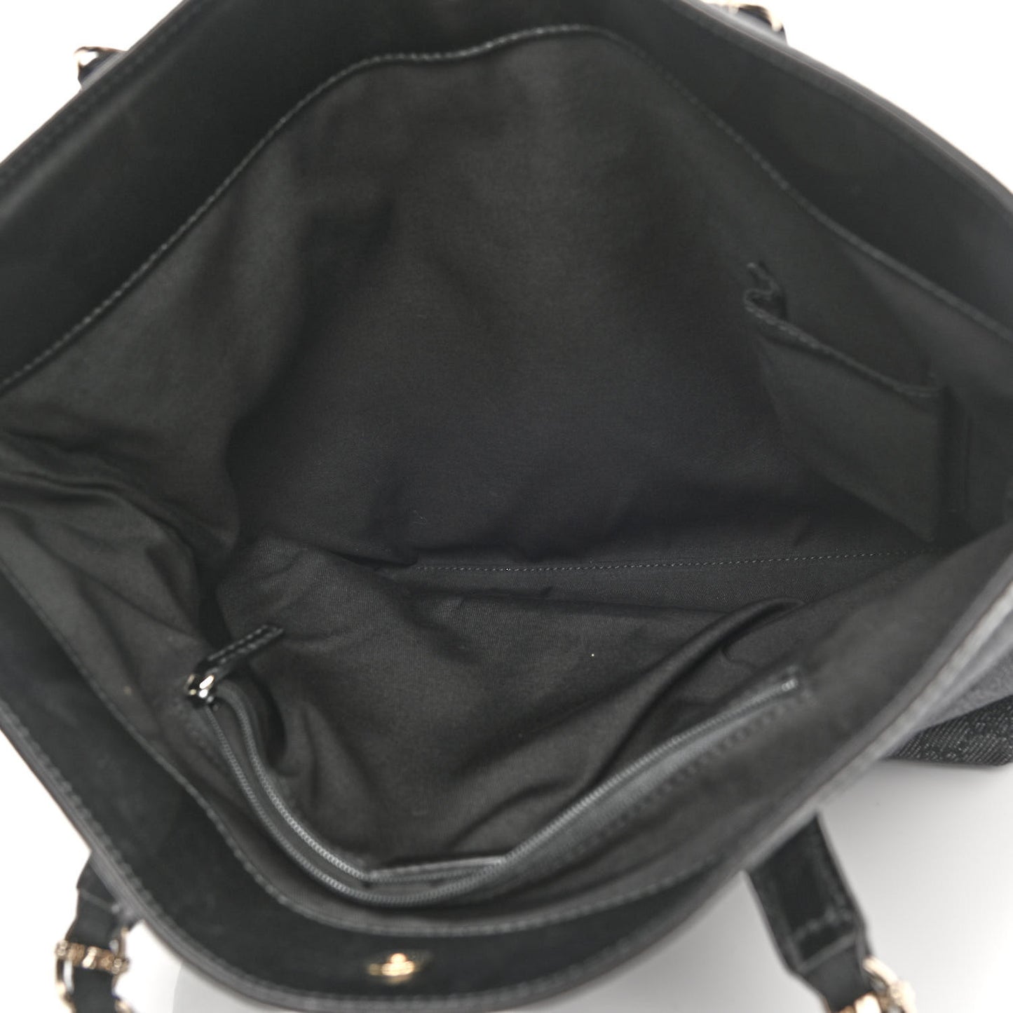 Denim Monogram Chain Bucket Tote Black