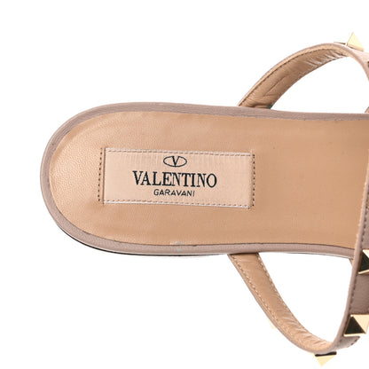 Valentino Garavani Patent Rockstud Flat Cage Mules 38 Poudre 7 of 11