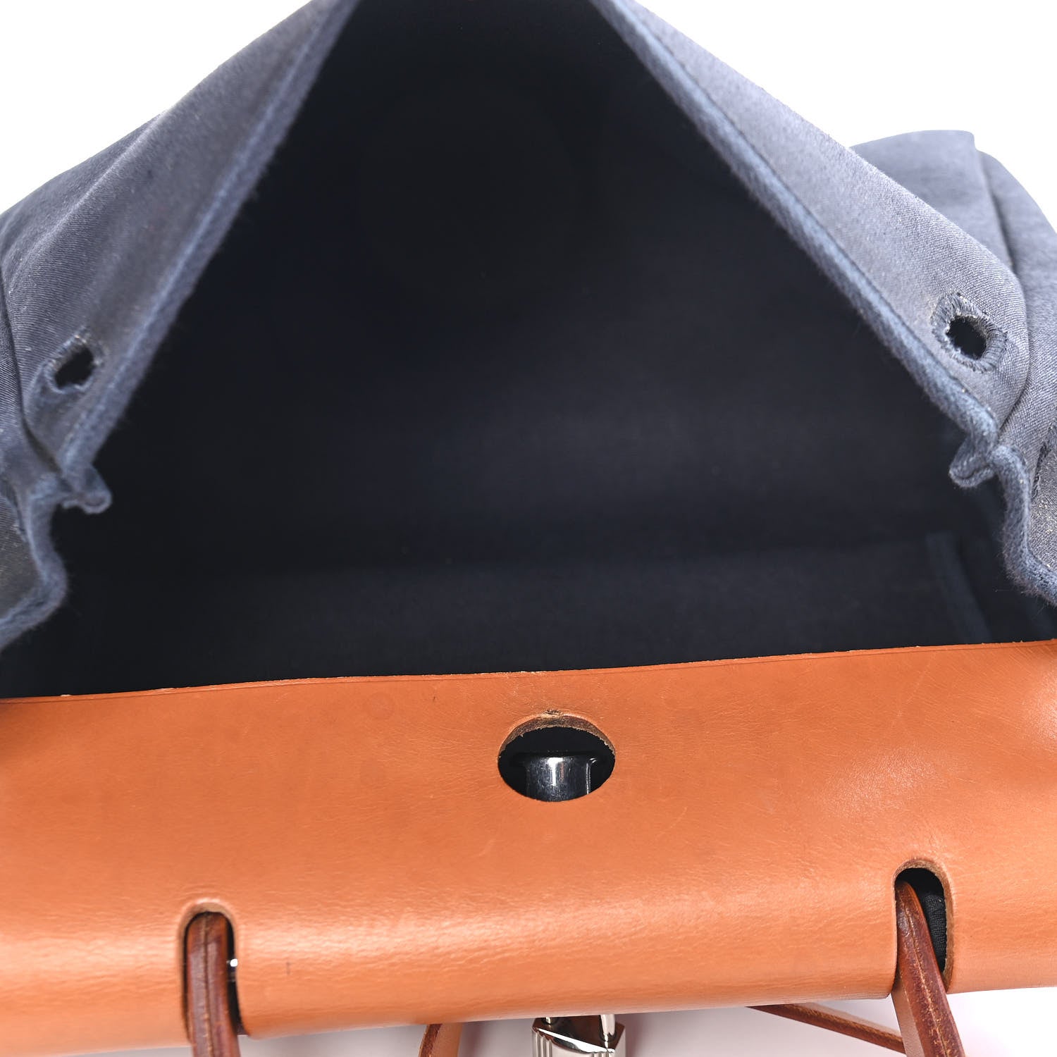 Hermes Toile Vache Calfskin Herbag 30 PM Black Natural 4 of 8