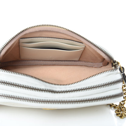 Gucci Calfskin Matelasse Mini GG Marmont Chain Crossbody Bag Mystic White 7 of 12