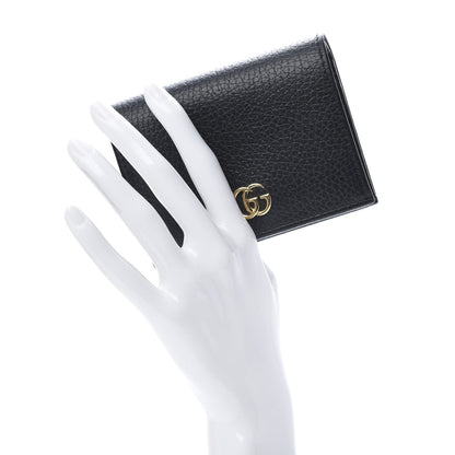 Gucci Pebbled Calfskin GG Marmont Card Case Black 2 of 7