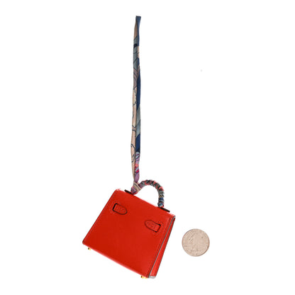 Hermes Tadelakt Mini Kelly Twilly Bag Charm Capucine 2 of 9