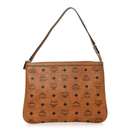 MCM Visetos Liz Shopper Tote Pouch Cognac 1 of 8