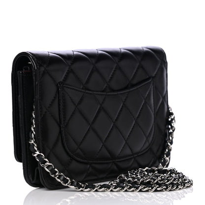 Chanel Lambskin Quilted Wallet On Chain WOC Black 3 of 10
