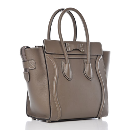 Celine Drummed Calfskin Micro Luggage Souris 3 of 10