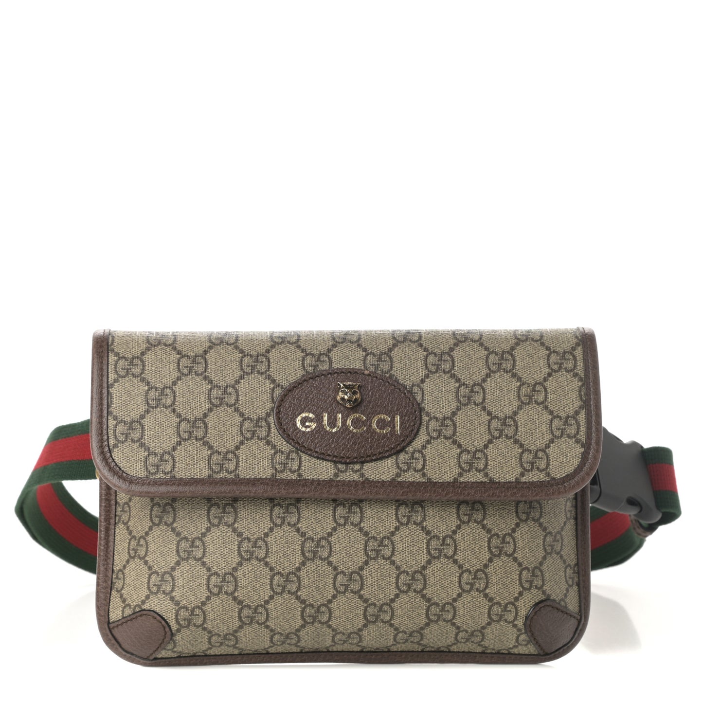 GG Supreme Monogram Neo Vintage Web Belt Bag Brown
