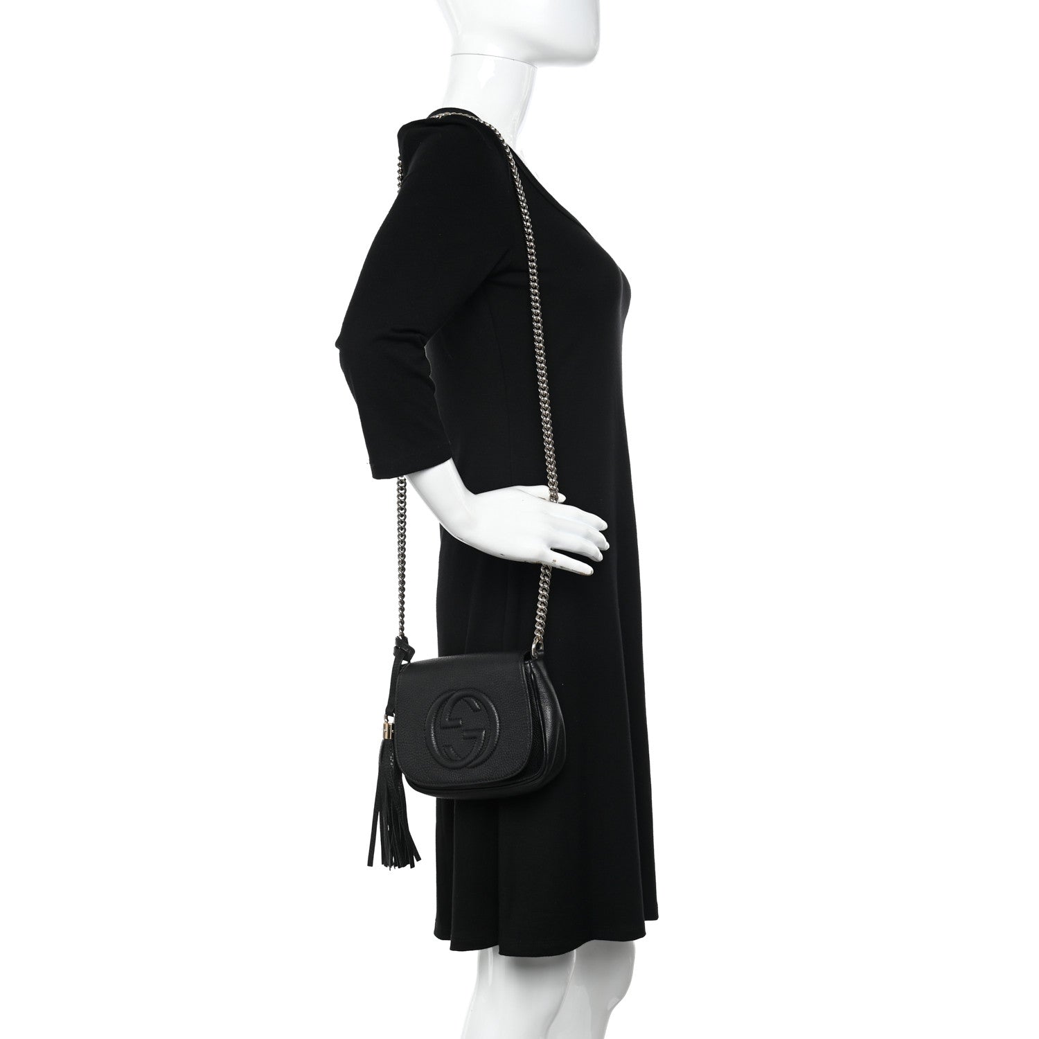 Gucci Pebbled Calfskin Small Soho Flap Crossbody Black 2 of 17