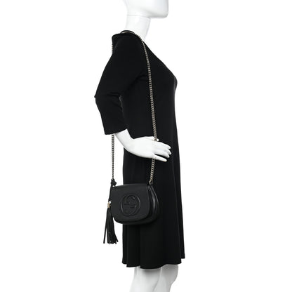 Gucci Pebbled Calfskin Small Soho Flap Crossbody Black 2 of 17