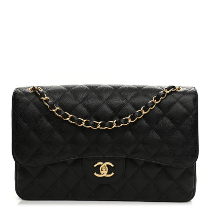 Chanel Caviar Quilted Jumbo Double Flap Black 2 of 11