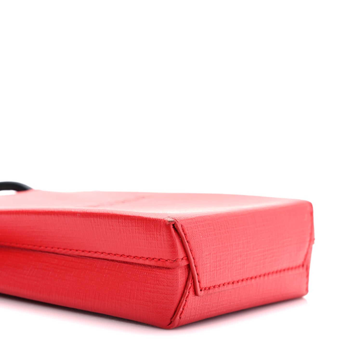 Squared Calfskin Logo Shopping Phone Holder Bag Red