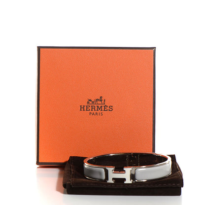 Hermes Enamel Narrow Clic H Bracelet GM Gris Claire 5 of 5