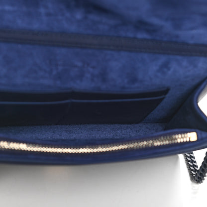 Christian Dior Ultra Matte Calfskin Studded Diorama Wallet on Chain Pouch Indigo 8 of 16