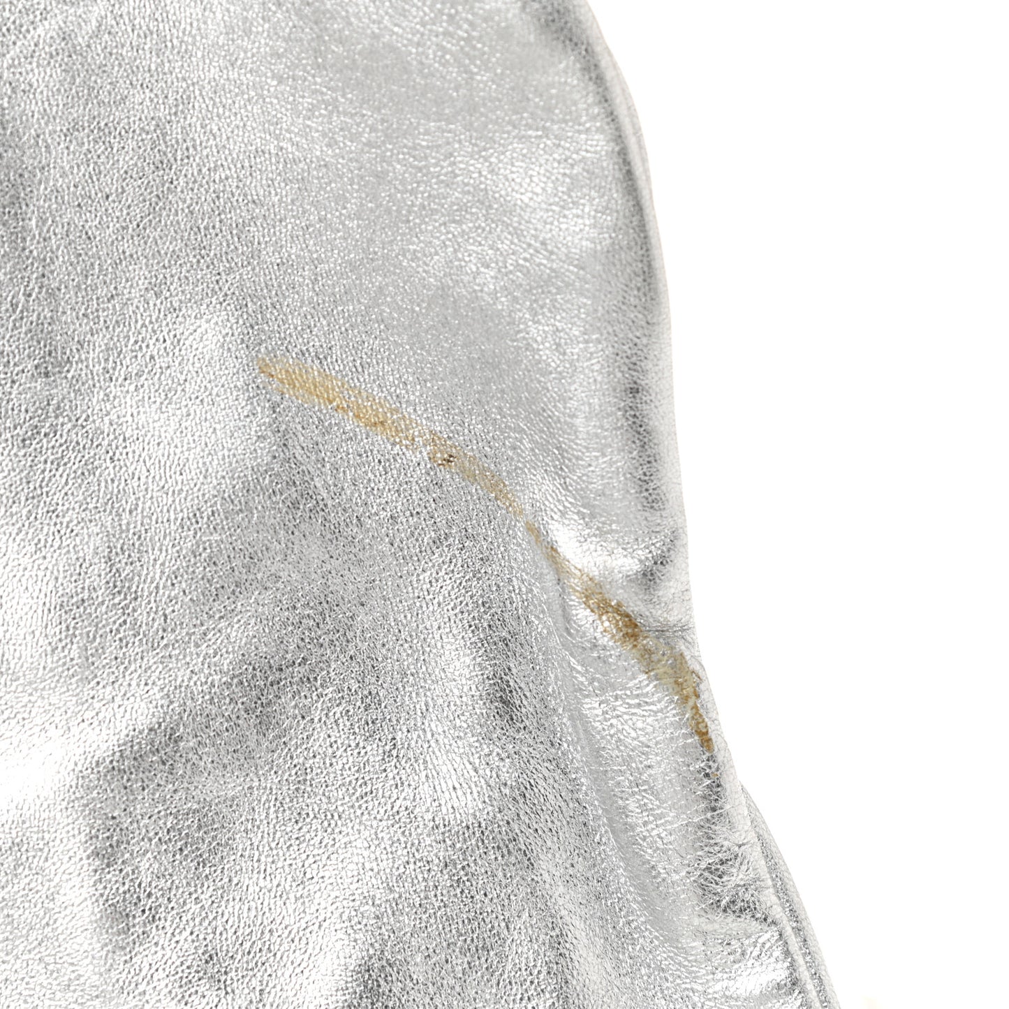 Metallic Nappa Gaufre Messenger Tote Silver