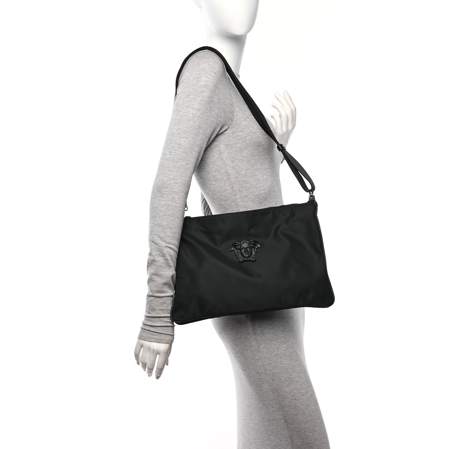 Nylon Palazzo Medusa Messenger Black