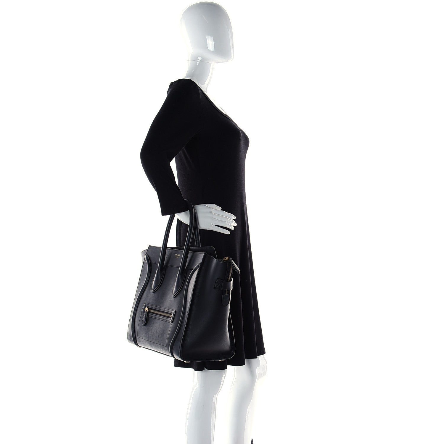 Celine Smooth Calfskin Mini Luggage Black 2 of 5