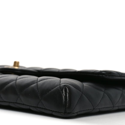 Chanel Lambskin Quilted Flap Clutch Black 9 of 10