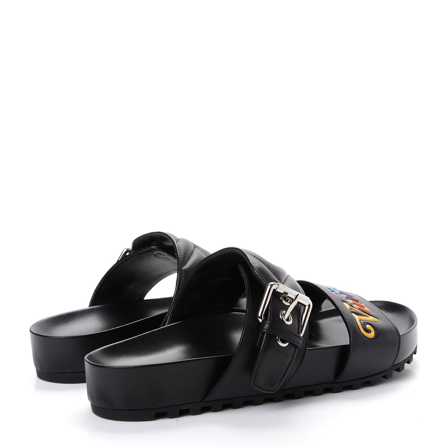 Calfskin New Wave Bom Dia Mule Sandals Black 38