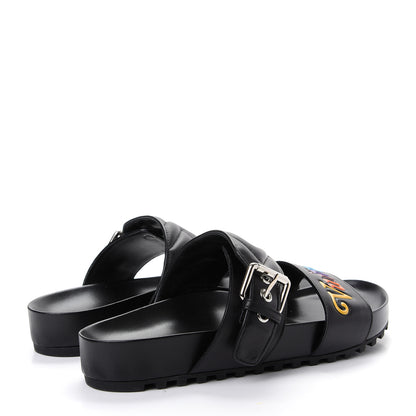 Louis Vuitton Calfskin New Wave Bom Dia Mule Sandals Black 38 4 of 10