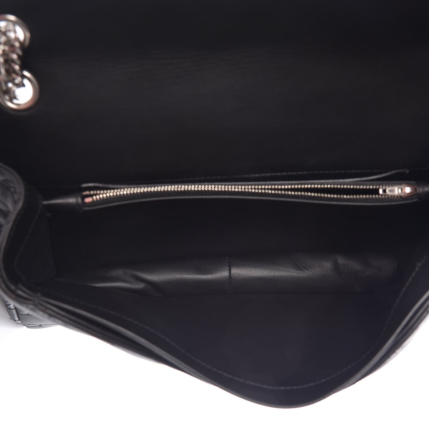 Calfskin Logo Matelasse Large BB Flap Chain Shoulder Bag Black