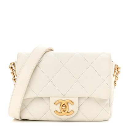 Chanel Caviar Quilted Mini Twist Your Buttons Flap White 1 of 13