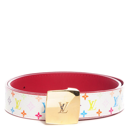 Louis Vuitton Monogram Multicolor LV Cut Reversible Belt 80 32 White Grenade 1 of 4