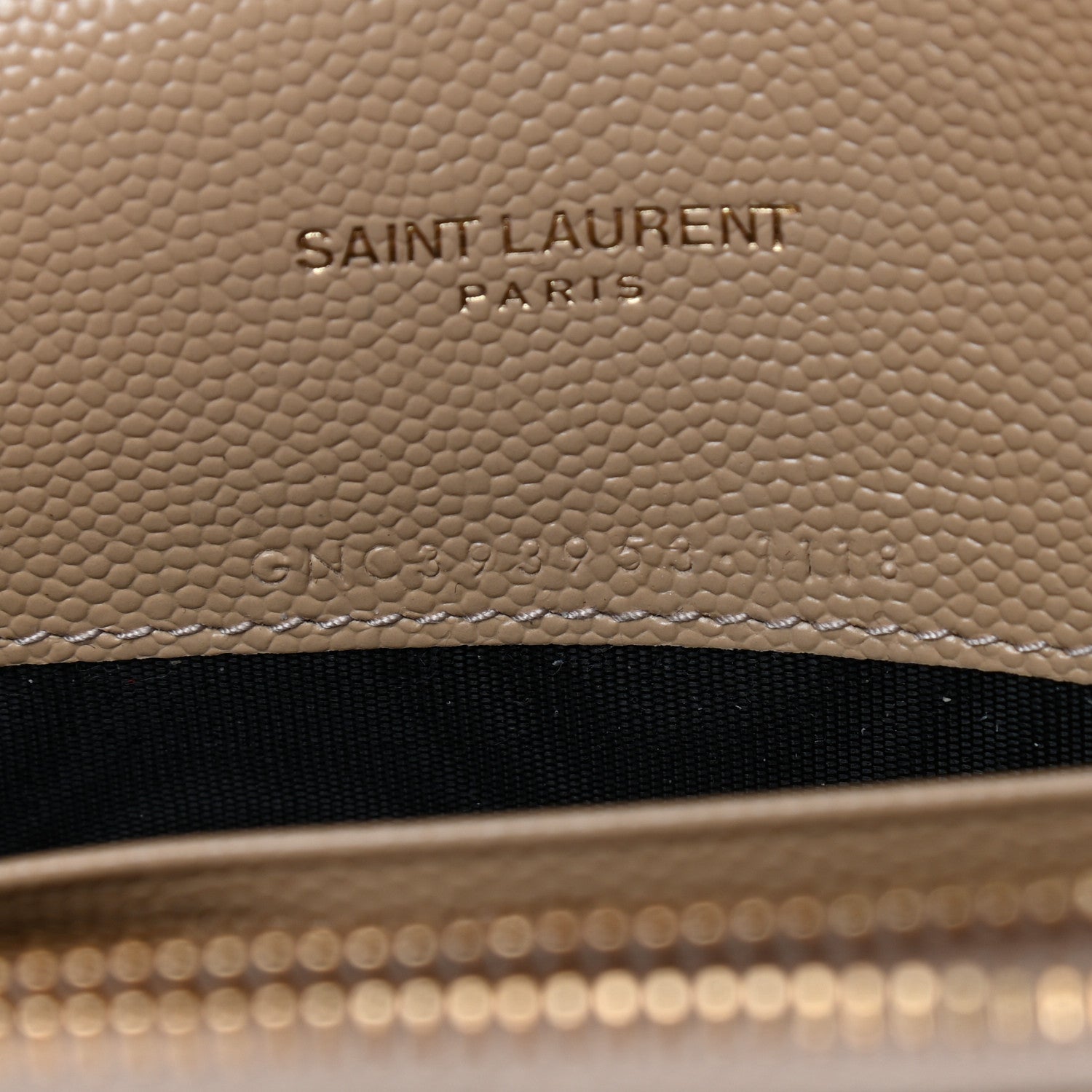 Saint Laurent Grain De Poudre Matelasse Chevron Monogram Envelope Chain Wallet Nude Powder 9 of 9