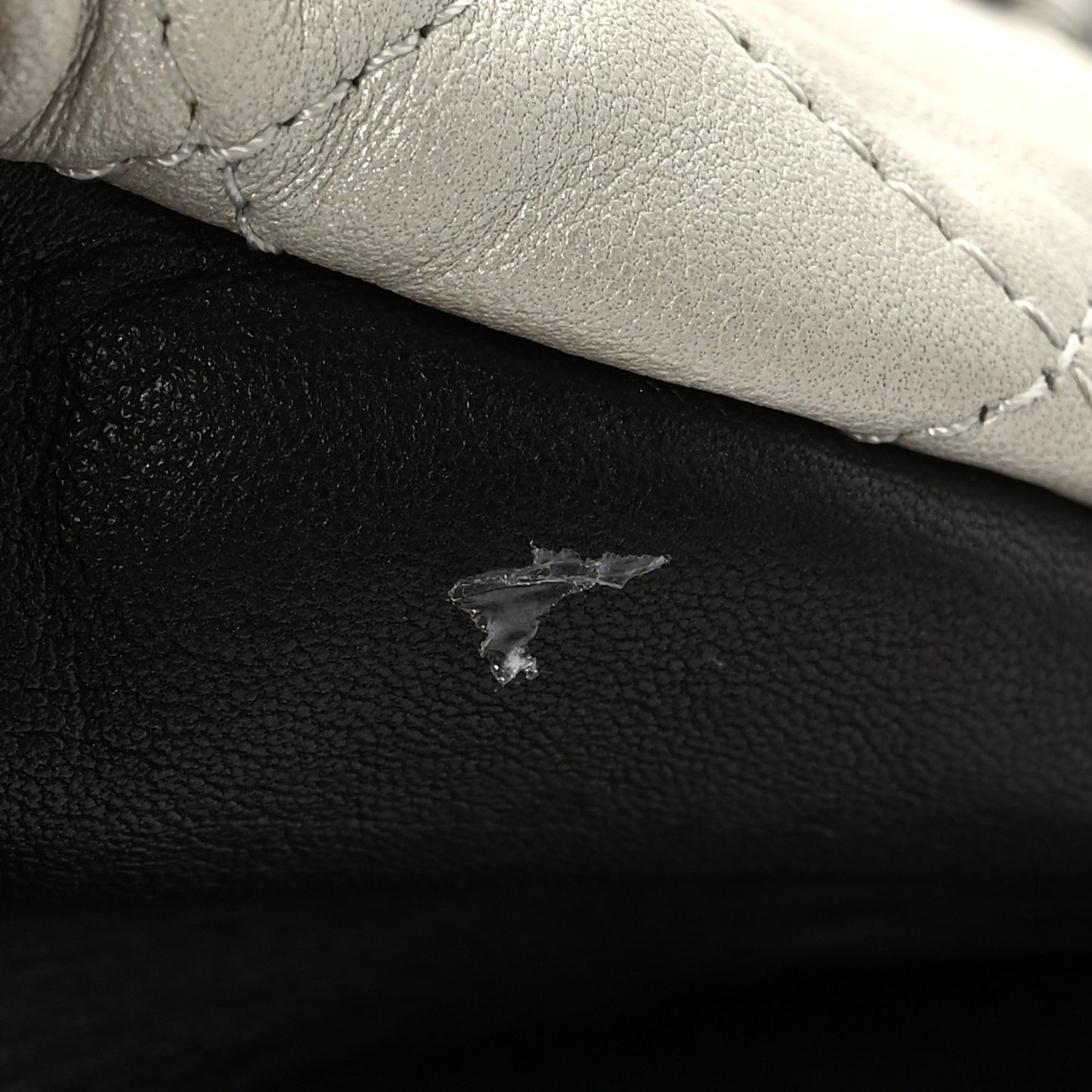 Metallic Lambskin Quilted Timeless CC Tote White Black