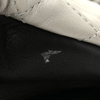 Chanel Metallic Lambskin Quilted Timeless CC Tote White Black 13 of 14