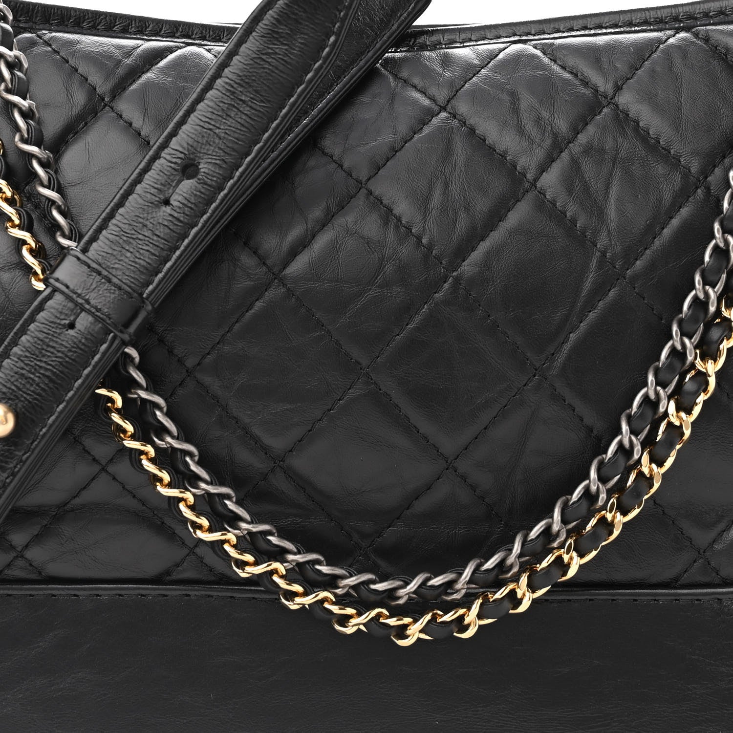 Chanel Aged Calfskin Quilted Medium Gabrielle Hobo Black 8 of 11