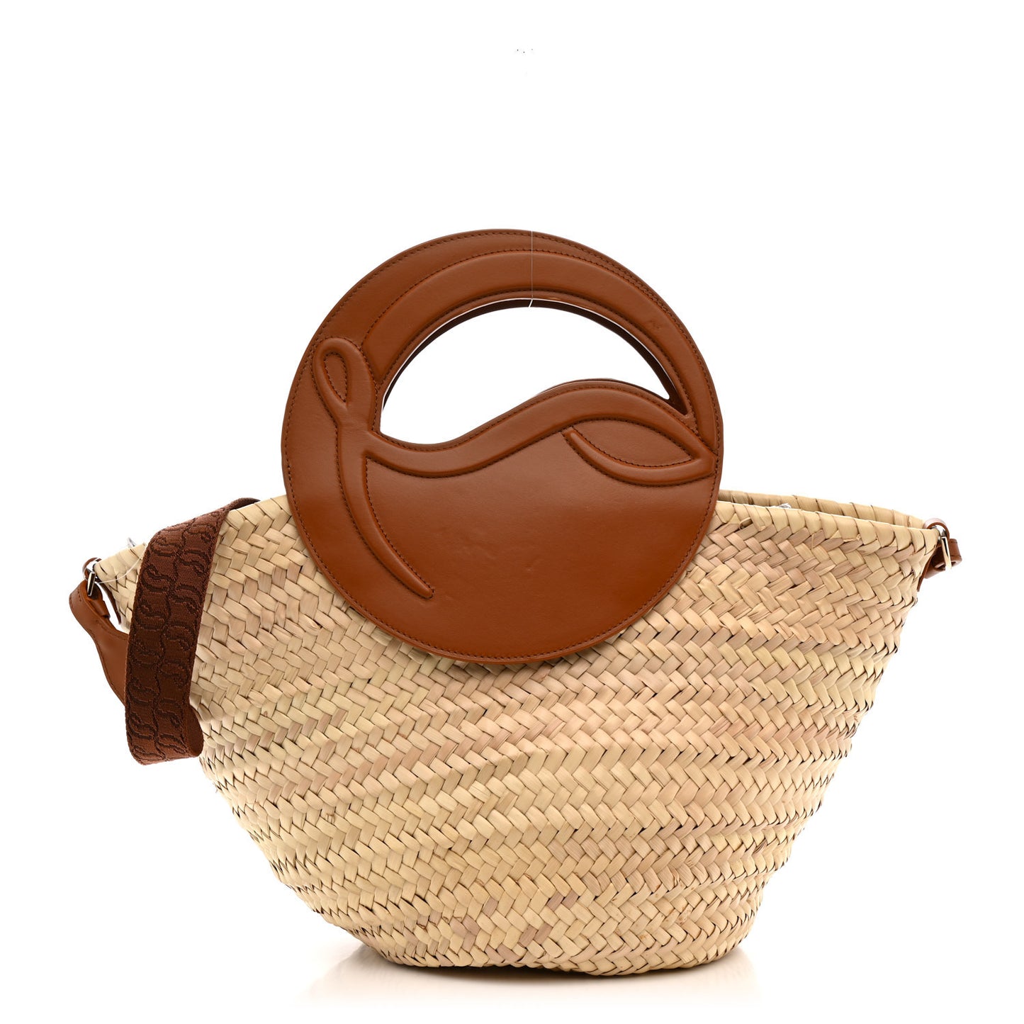 Raffia Calfskin Biloumoon Tote Natural Cuoio