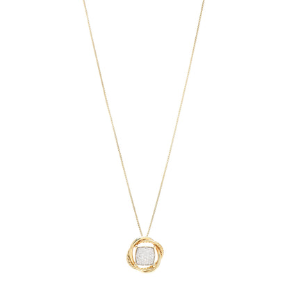 David Yurman 18K Yellow Gold Diamond 20mm Infinity Pendant Necklace 1 of 4