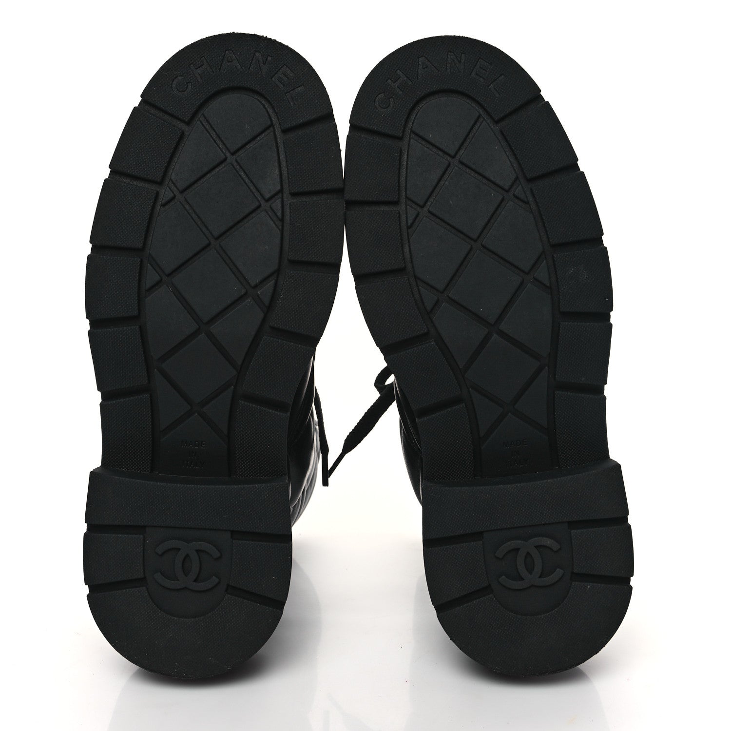 Chanel Lambskin Calfskin Quilted Lace Up Combat Boots 40 Black 5 of 10