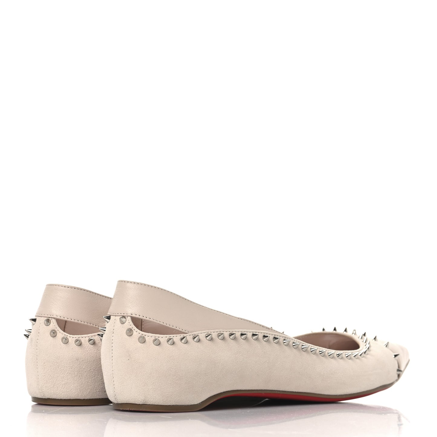 Nappa Suede Spikes Duvettina Ballerina Flats 40 Leche