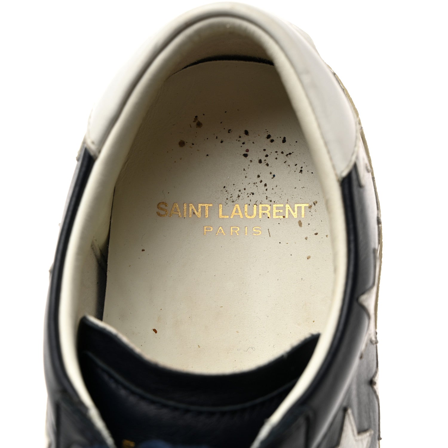 Saint Laurent Calfskin Star Court Sneakers 37 Navy White Optique 6 of 11